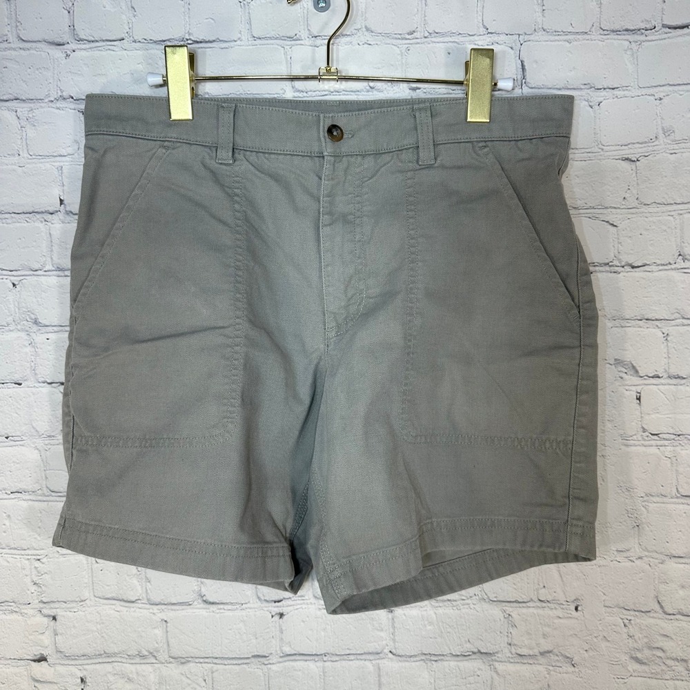 Duck Head Mens Gray Canvas Flat Front Casual Shorts Size 33 Stretch Cotton Blend